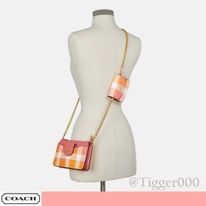 COACH NWT Poppy Crossbody With Garden Plaid Print